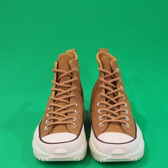 Converse Run Star Hike Hi Wheat Nubuck Leather Platform Sneakers 171666C NWT - Picture 6 of 6